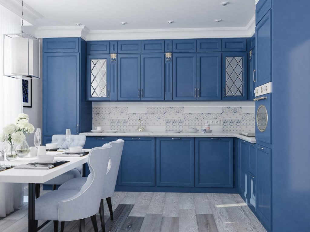 Синяя кухня на заказ